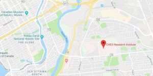 Map of Ottawa showing CHEO-RI location